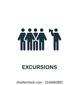 Excursions icon. Monochrome simple Travel icon for templates, web design and infographics