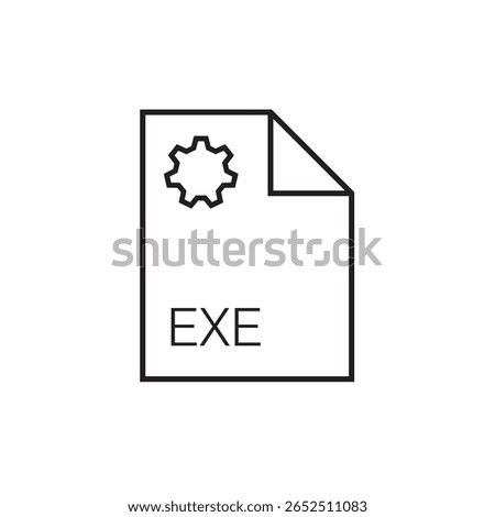 exe file extension icon outline editable stroke eps 