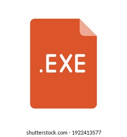 EXE file format flat icon. Linear style sign for mobile concept and web design. Simple color symbol. Vector illustration isolated on white background. EPS 10.