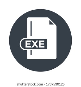 EXE File Format Icon. EXE extension filled icon.