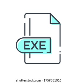 EXE File Format Icon. EXE extension line icon.