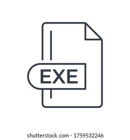 EXE File Format Icon. EXE extension line icon.