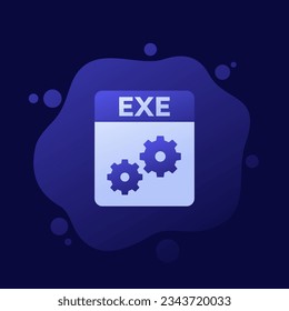 EXE file format icon, vector design