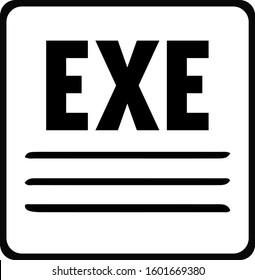 exe file format icon,vector illustration. Flat design style. vector exe file format icon illustration isolated on White background, exe file format icon Eps10.
