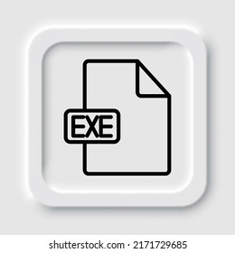 EXE file simple icon vector. Flat design. Neumorphism design.ai