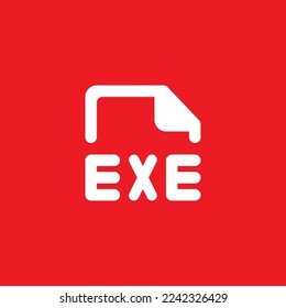 Exe file type flat icon, graphic resource template, vector illustration.
