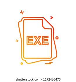 EXE file type icon design vector