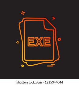 EXE file type icon design vector