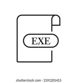 Exe format document icon design. vector illustration