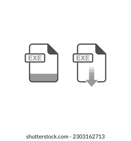 EXE Format Download Icon - Format Extension File Icon Vector Illustration For Web and Graphics Design.