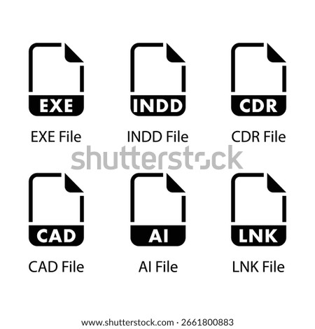 EXE, INDD, CDR, CAD, AI, LNK, File icon