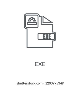 Exe linear icon. Exe concept stroke symbol design. Thin graphic elements vector illustration, outline pattern on a white background, eps 10.