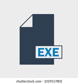 Executable (EXE) file format Icon on gray background. 