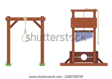 Execute a criminal for his crimes. The executioner and the guillotine and the scaffold.