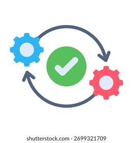 Execute Icon Flat Design Vector Illustration