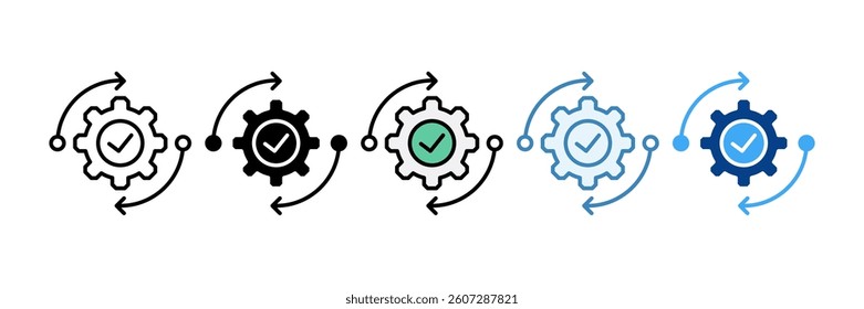 Execute Icon Set Multiple Style Collection