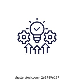 Ícone Executar ideia, implementação ou projeto de linha de execução