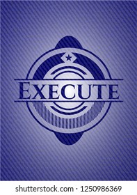 Execute jean or denim emblem or badge background