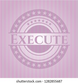 Execute realistic pink emblem