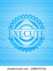Ejecute el emblema de representación de la ola de agua. Ilustración vectorial. Detallado. 