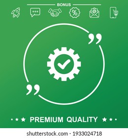 Execution flat sign. With quote symbol.