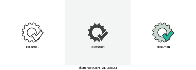 execution icon. Line, solid and filled outline colorful version, outline and filled vector sign. Idea Symbol, logo illustration. Vector graphics