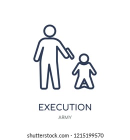 execution icon. execution linear symbol design from Army collection.