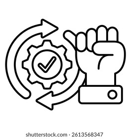 Execution icon represented by Execution symbol Line style.