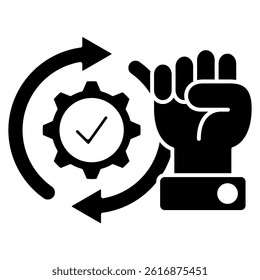 Execution icon represented by Execution symbol Black Filled style.