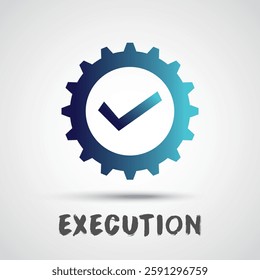 execution icon with Right symbol , technology icon vector illustration
