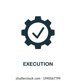 Execution icon. Simple creative element. Filled monochrome Execution icon for templates, infographics and banners