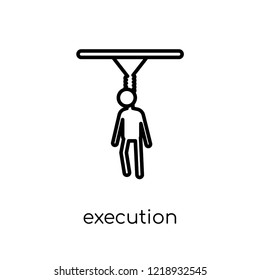 Execution icon. Trendy modern flat linear vector Execution icon on white background from thin line law and justice collection, editable outline stroke vector illustration