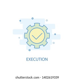 execution line concept. Simple line icon, colored illustration. execution symbol flat design. Can be used for UI/UX
