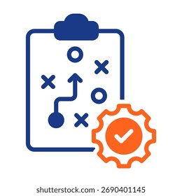 Execution Plan Icon Mixed Color Vector Illustration