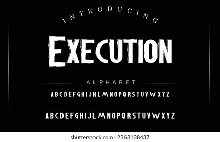 Execution Sport Modern Italic Alphabet Font. Typography urban style fonts for technology, digital, movie logo design. vector illustration