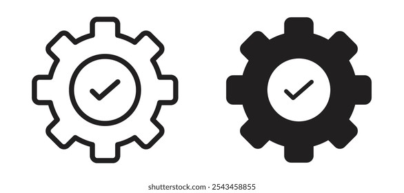 Execution vector icon set in black.