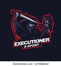 executioner beheading logo for e-sport gaming mascot logo