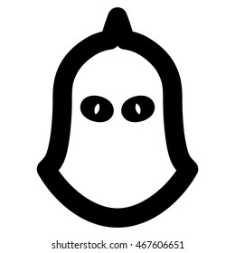 Executioner Helmet vector icon. Style is contour flat icon symbol, black color, white background.