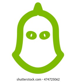 Executioner Helmet vector icon. Style is stroke flat icon symbol, eco green color, white background.