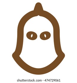 Executioner Helmet vector icon. Style is outline flat icon symbol, brown color, white background.