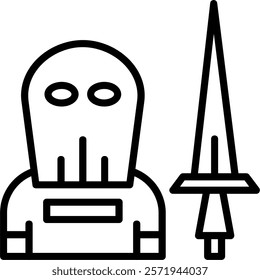 Executioner Line Vector Icon Design