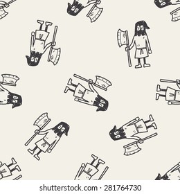 executioner people doodle seamless pattern background
