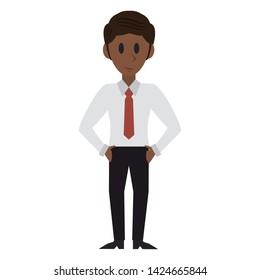 Executive afro businessman character cartoon vector illustration graphic design