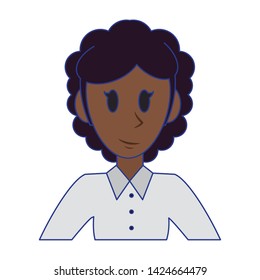 Executive afro businesswoman character cartoon profile vector illustration graphic design