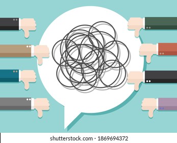 Executive bad communication. businessman don’t understand. talking confused. Executive explain to Businessman not clear. missing communicate a message.