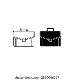 Executive bag vector, document carrier symbol, office briefcase graphic, business travel accessory, professional storage set.