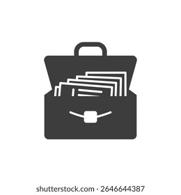 Executive Briefcase with Documents Icon Preparedness Organization Mobile Business