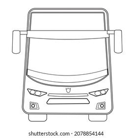 Executive Bus Front White Vector