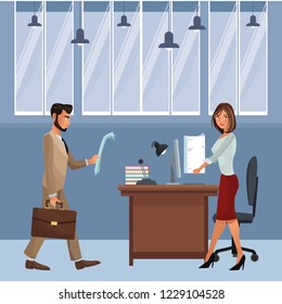 New Employee Boss Meeting Executive Manager Stock Vector (Royalty Free ...