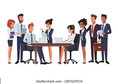 executive business coworkers cartoon